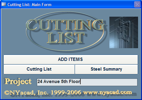 Cutting List, Steel Summary, Fabrication, Detailing