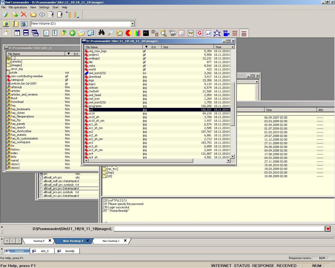 owl Commander Windows file manager files manager archiver archive ftp zip Win98 WinNT Explorer Win95