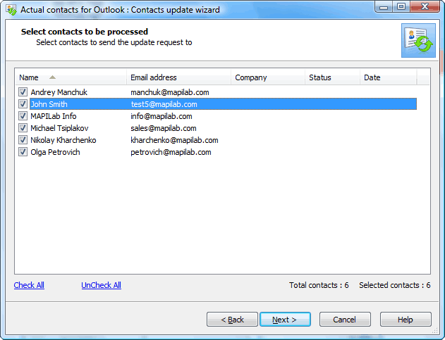 Actual Contacts for Outlook