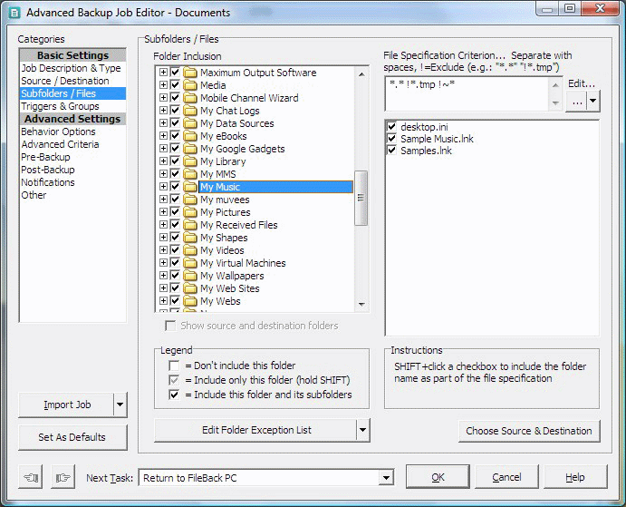 backup, synchronize, copy, versions, events, restore, cleanup,