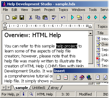 creating help,help system,help authoring,HTML help,help workshop,help compiler,help development,help editor,help software