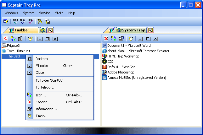 tray management taskbar manager