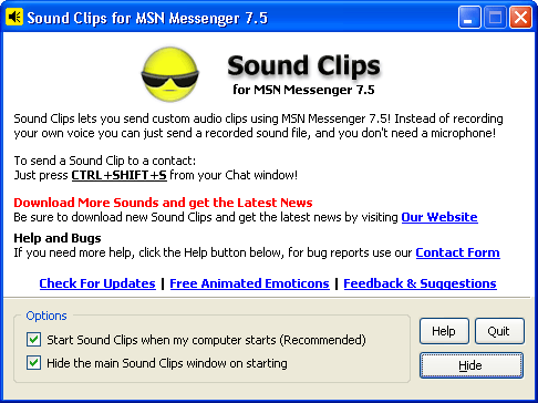 MSN Messenger, MSN 7, MSN 7.5, MSN Messenger Voice Clips, Sound Clips, Audio Clips, Windows Live Messenger