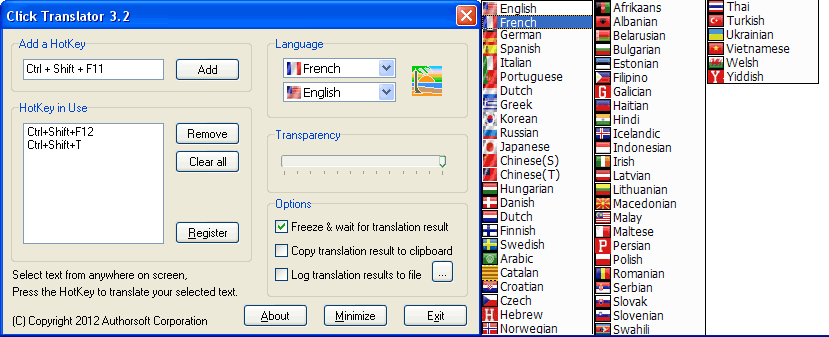 translator,click,click translator,translation,translate,translator,software,solution,shareware,product,download,trial,evaluation,demo,language,multilingual,english,french,spanish,italian,german,portuguese,dutch,greek,russian,korean,japanese,chinese