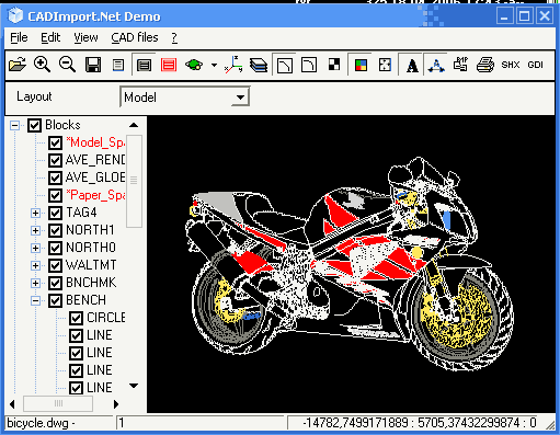 AutoCAD auto cad dwg DWG 9 2004 2005 2006 dxf ms DXF VB.NET VB C# .NET MS Studo CAD Import Importer Loader View Viewing Microsof