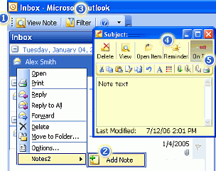 note, microsoft outlook, outlook, notes, comments, attach notes, note to outlook, notes to outlook, Post-It, postit,
