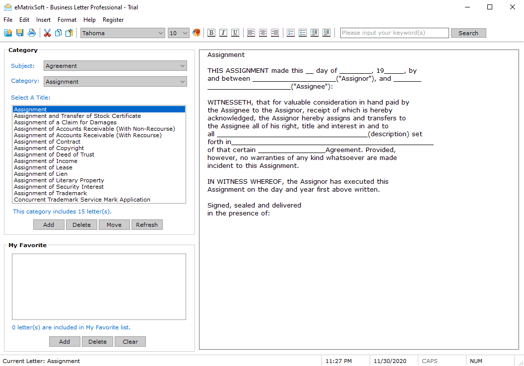 Business Letter Professional 2007