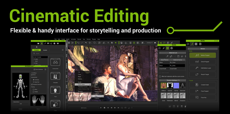 Real-Time 3D Filmmaking,3d avatar, 3d animation,3d character,personalize character,facial animation,3d movies, 3d footage,machin