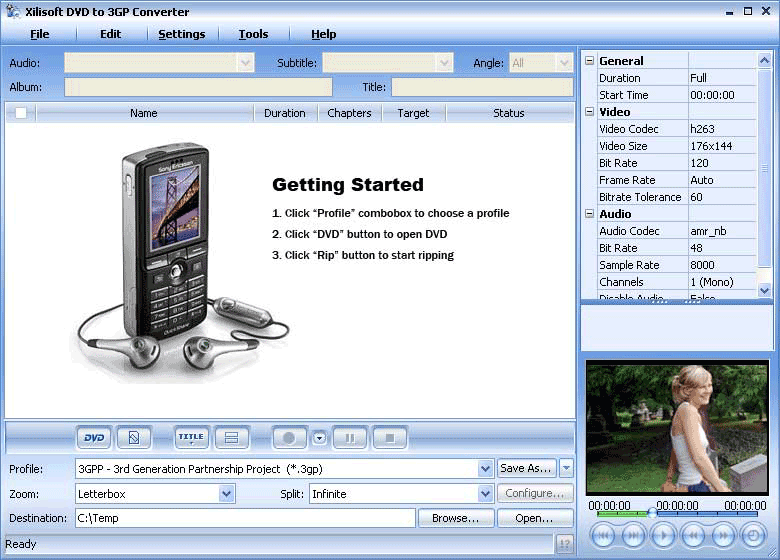 XI Soft DVD to 3GP Converter