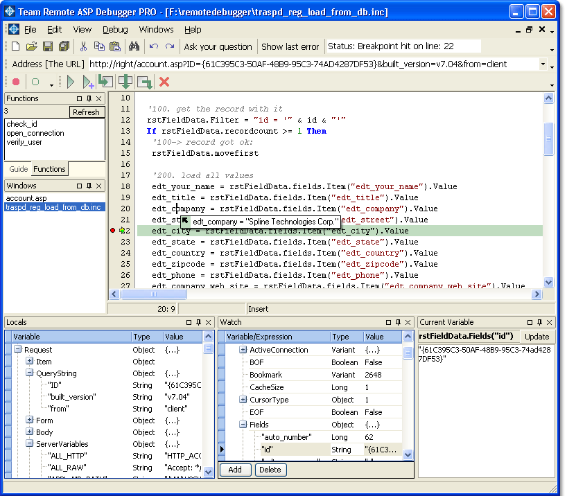 Team Remote ASP Debugger