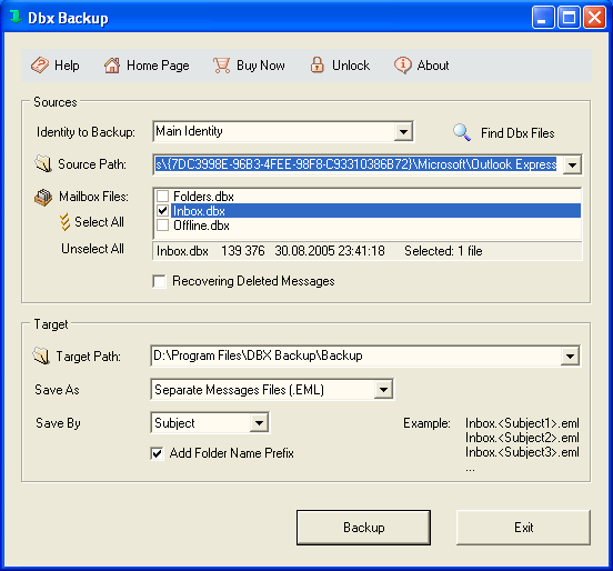 Outlook Express, backup, recovery, dbx, repair