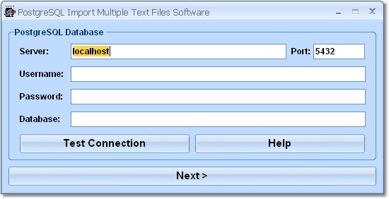 PostgreSQL Import Multiple Text Files Software