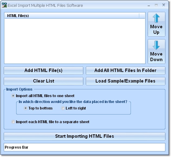 Excel Import Multiple HTML Files Software