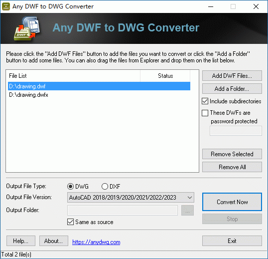 DWF to DWG Converter 2007.2