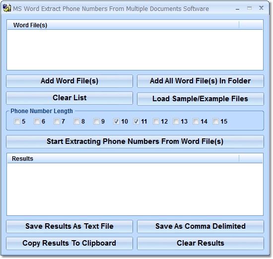 MS Word Extract Phone Numbers From Multiple Docume