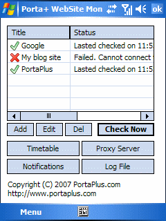 Porta+ WebSite Monitor
