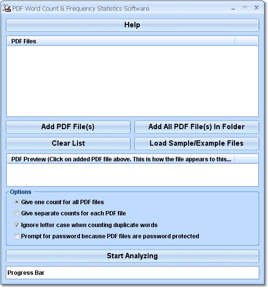 PDF Word Count & Frequency Statistics Software
