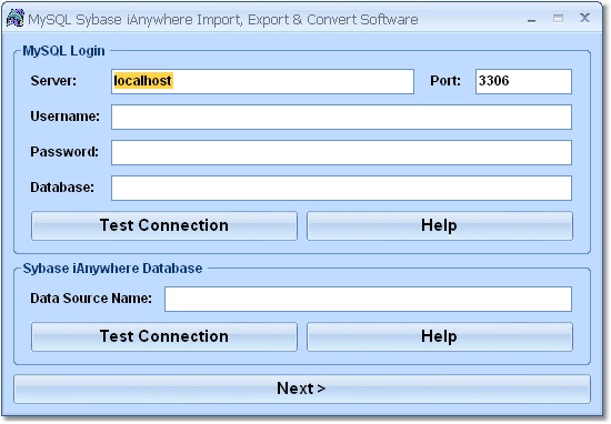 MySQL Sybase Anywhere Import, Export & Convert Sof