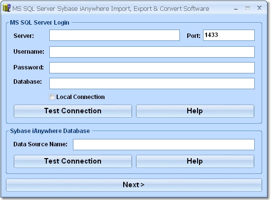 MS SQL Server Sybase Anywhere Import, Export & Con
