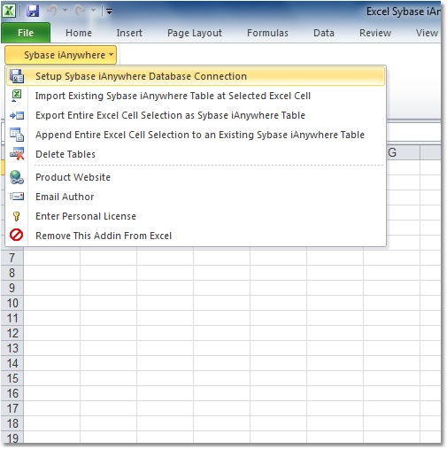 Excel Sybase Anywhere Import, Export & Convert Sof