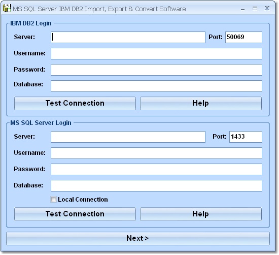 MS SQL Server IBM DB2 Import, Export & Convert Sof