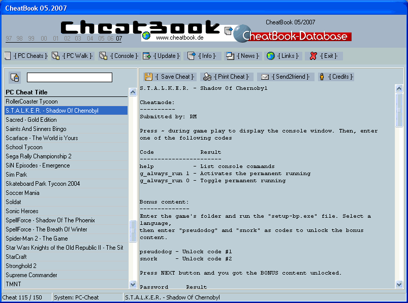 CheatBook Issue 05/2007