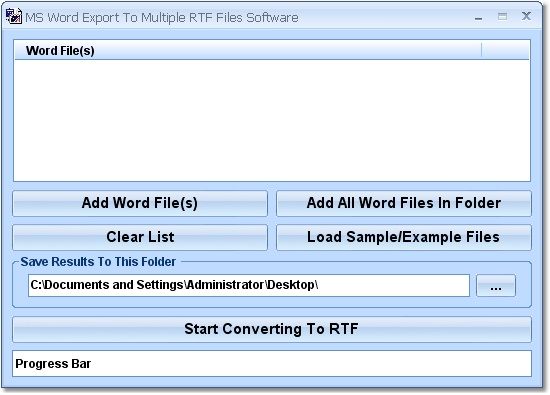 MS Word Export To Multiple RTF Files Software