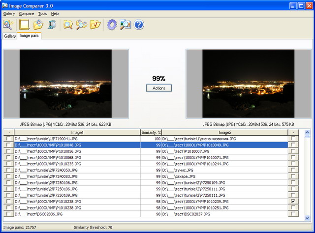 Image comparison algorithm
