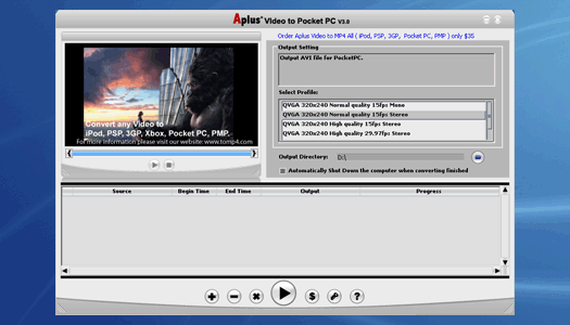 Aplus Video to Pocket PC Converter