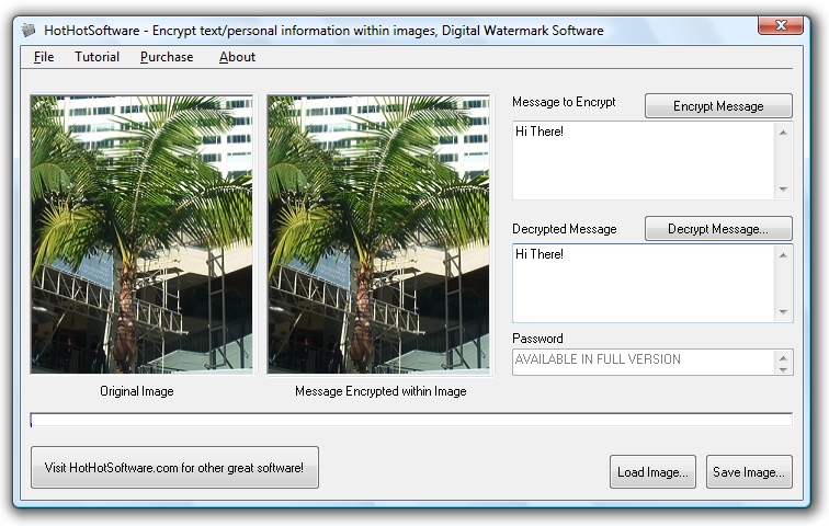 Encrypt your text within image files! Digital wate