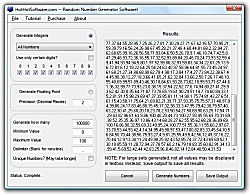 Create Random Numbers software with random integer