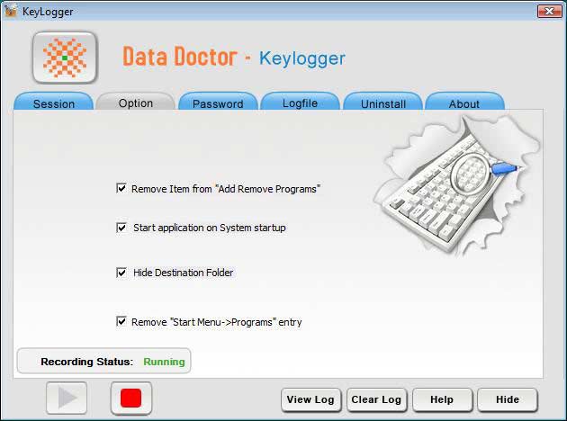 Undetectable keylogger software