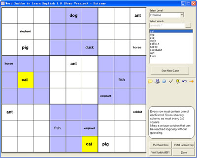 Word Sudoku to Learn English