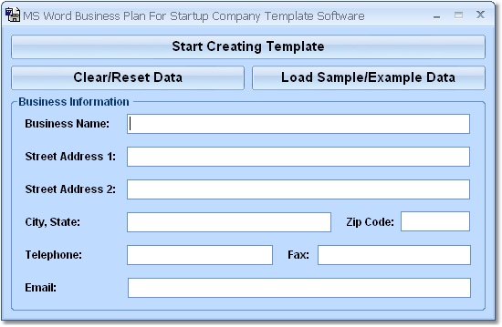 MS Word Business Plan For Startup Company Template