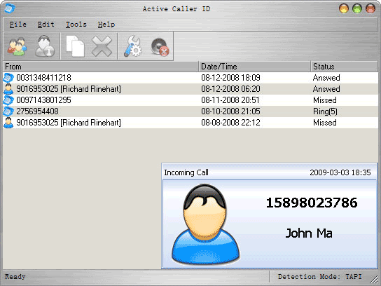 callerid, caller id, detection, modem, ring