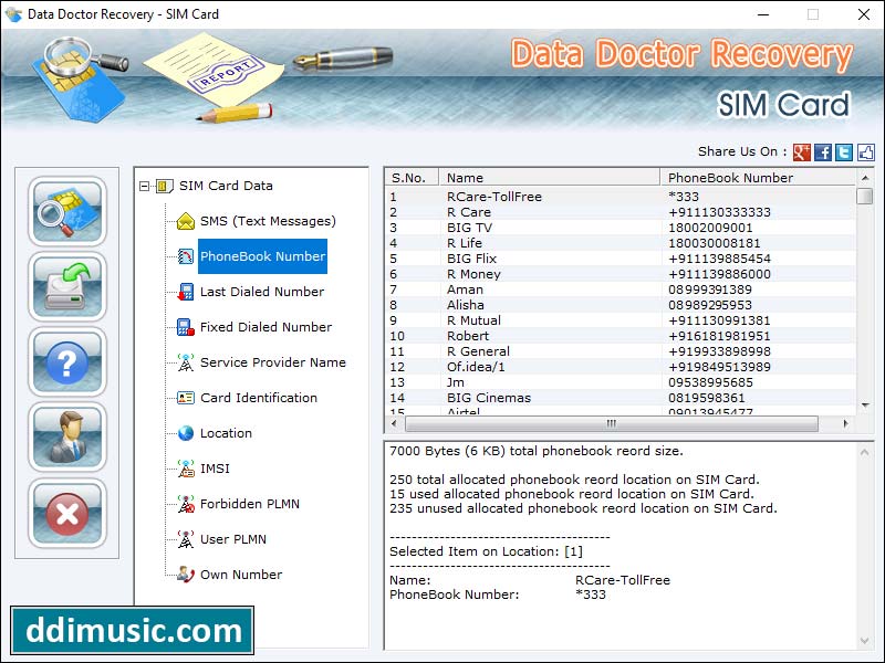 Simcard information Recovery Software