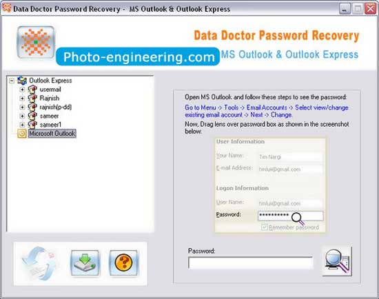 Outlook Mail Password Rescue Tool