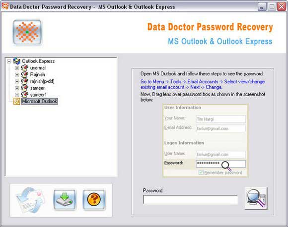 Outlook Express Password Unlock Tool