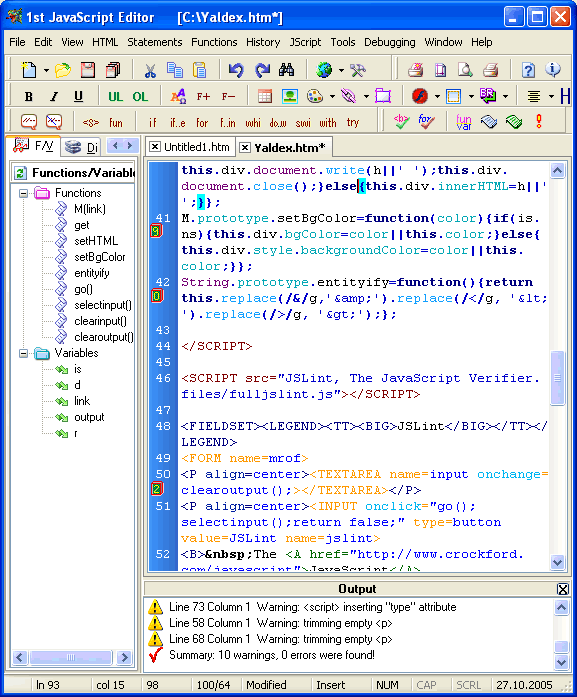 1st JavaScript Editor Lite 3.85