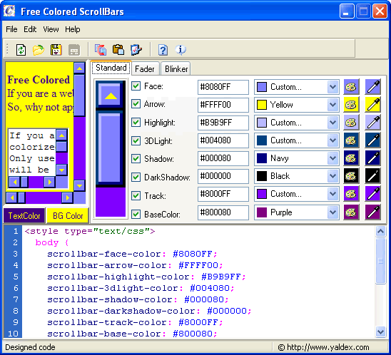 Free Colored ScrollBars 2.1