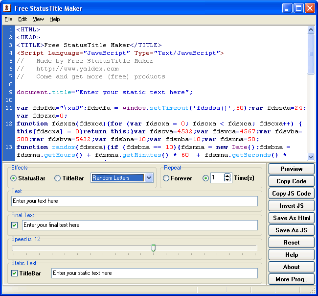 Free StatusTitle Maker 6.1