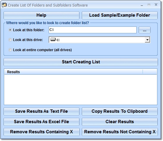 Create List of Folders & Subfolders On Hard Drive 