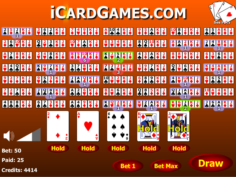 Free Bonus 50 Video Poker Game