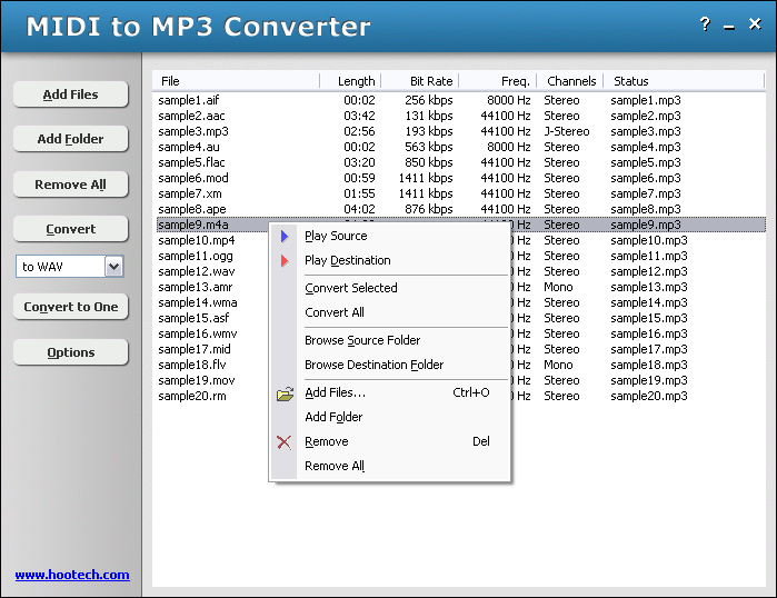 HooTech MIDI to MP3 Converter