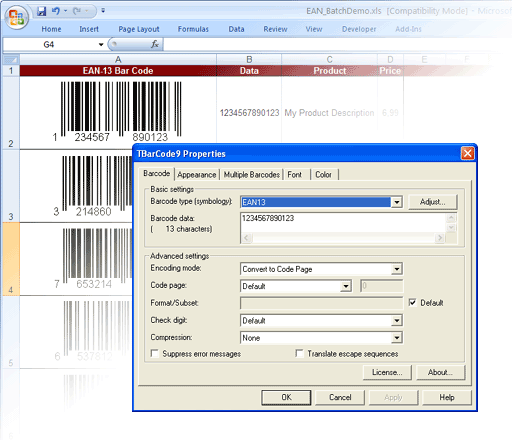TBarCode Barcode OCX