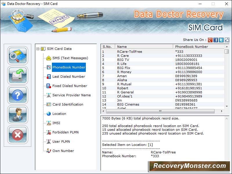 SIM, card, data, recovery, software, retrieve, erased, inbox, outbox, message, reader, tool, regain, lost, contact, IMSI, number, directory, draft, backup, utility, rescue, SMS, corrupted, phonebook, recover, restore,  memory, item, mobile, GSM, CDMA