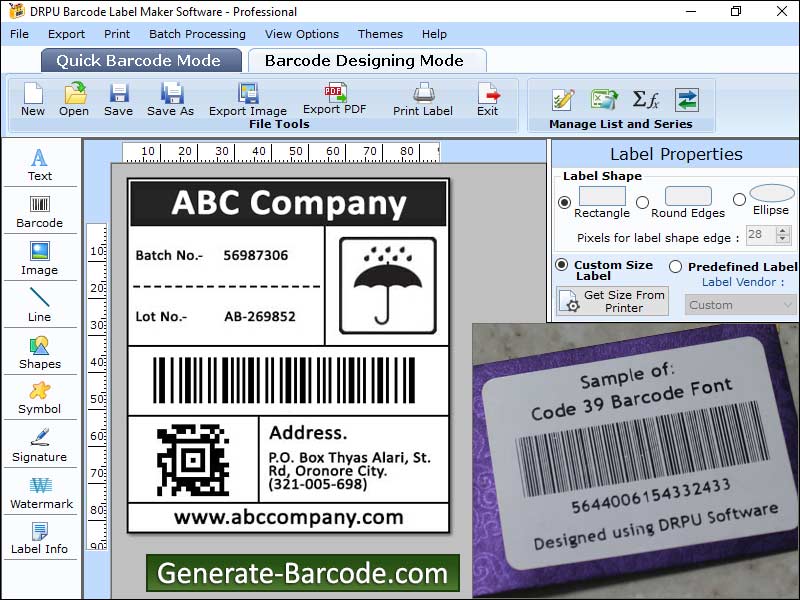 Professional, barcode, label, designer, software, generate, print, customized, product, stickers, hologram, graphics, image, objects, line, pencil, text, color, picture, linear, 2d, font, symbols, generate, invoice, tag, series