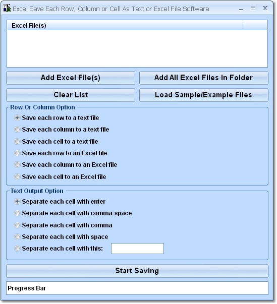 Excel Save Each Row, Column or Cell As Text or Exc
