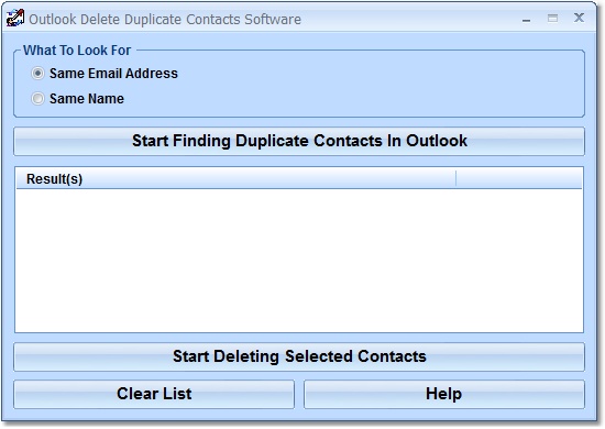 Outlook Delete Duplicate Contacts Software