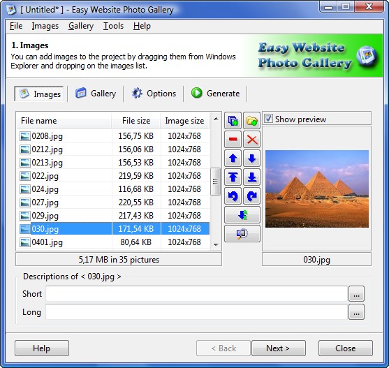 Easy Website Photo Gallery